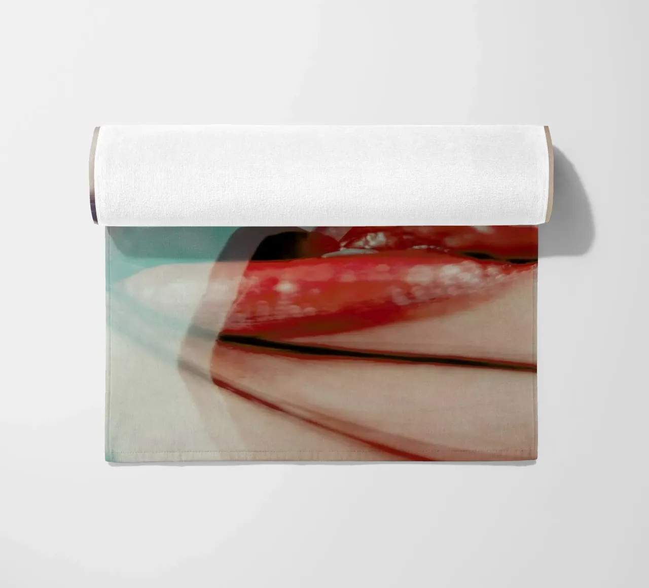 Mouth I beach towel by Sebastian Hilgetag