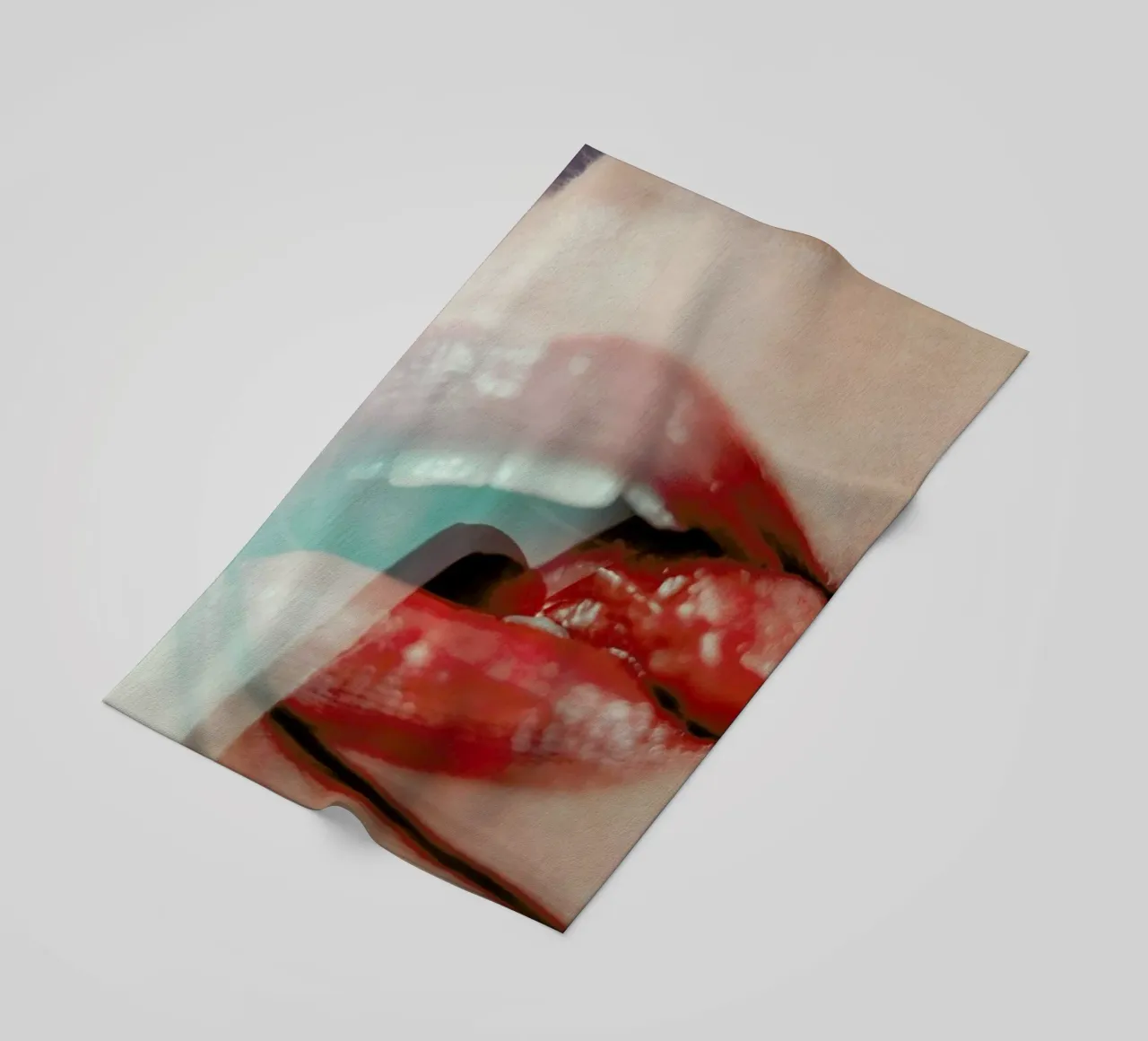 Mouth I beach towel by Sebastian Hilgetag