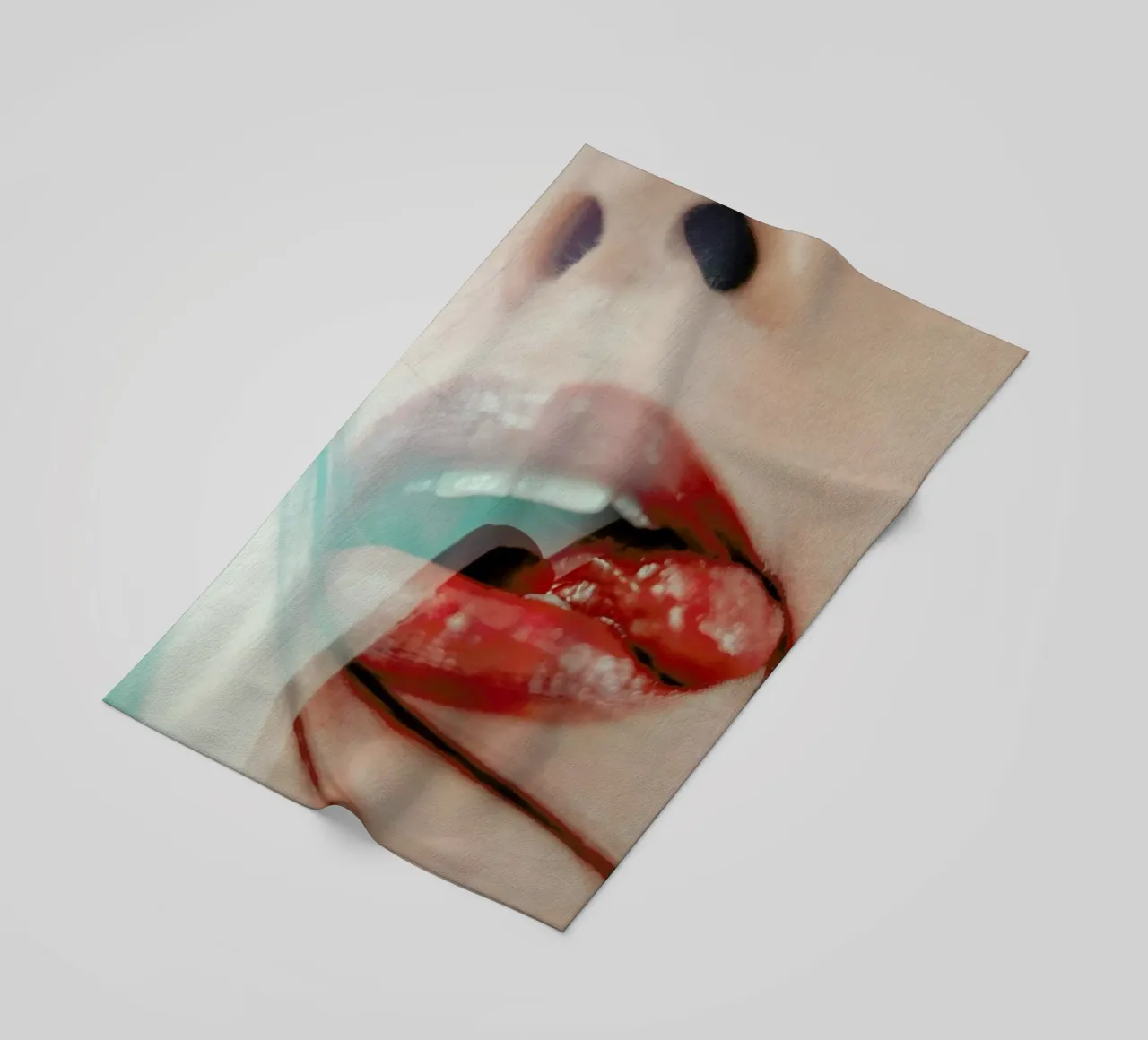 Mouth I beach towel by Sebastian Hilgetag
