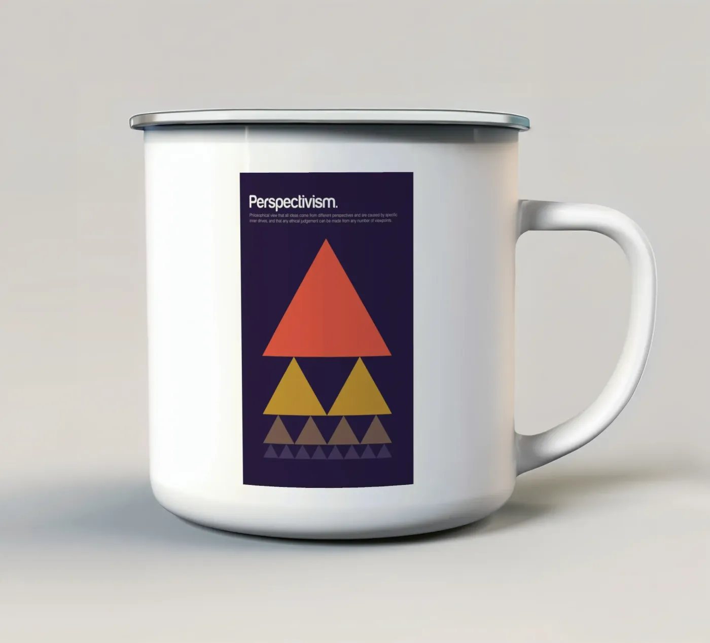 Perspectivism enamel mug by Genís Carreras
