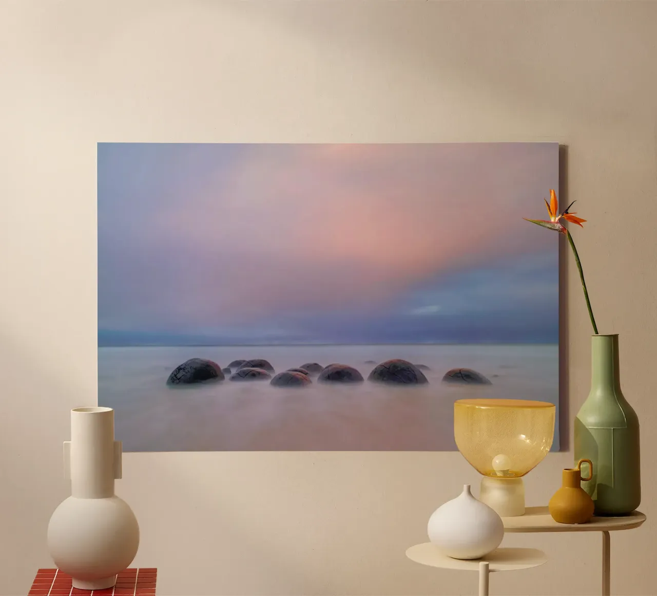 Moeraki Boulders - Hua Zhu tela con Cornice a cassetta da Pictufy