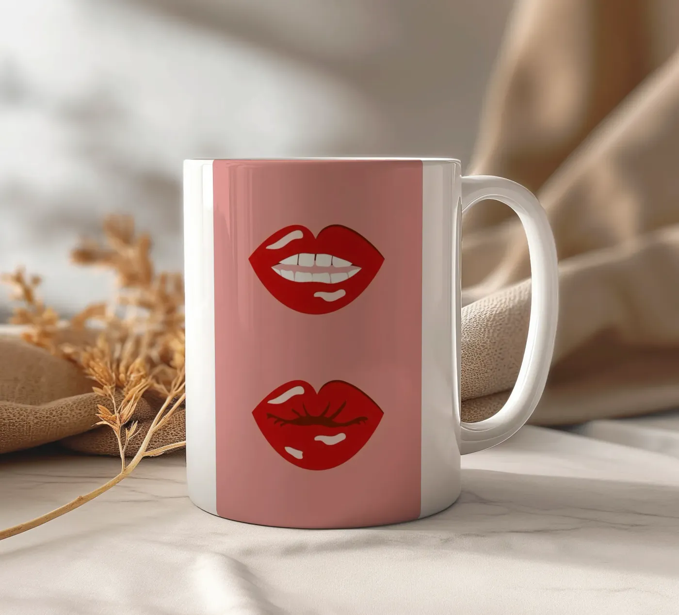 Lips ceramic mug by daylight design studio