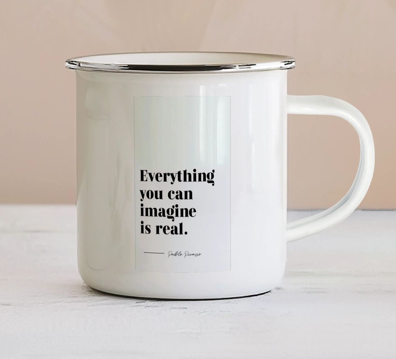 Everything is Real tazza in smalto da typed