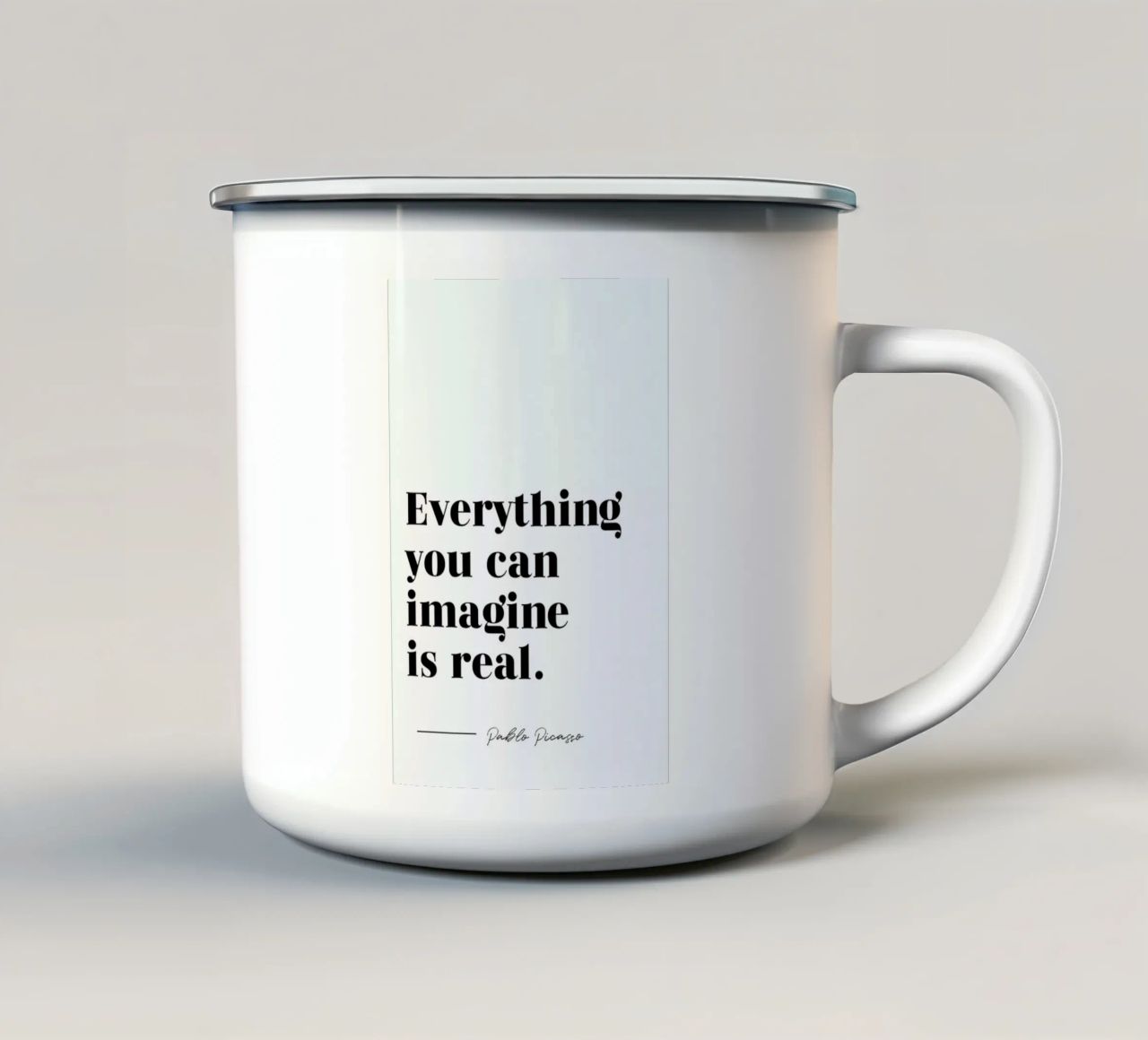 Everything is Real tazza in smalto da typed