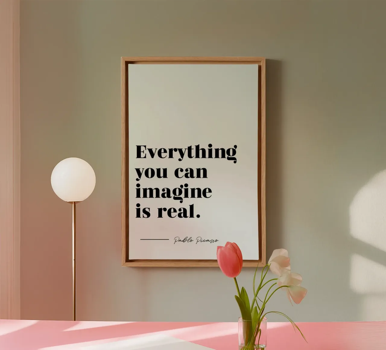 Everything is Real tela con Cornice a cassetta da typed