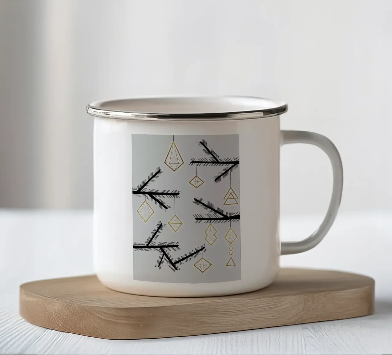 Abstract 3 enamel mug by Sabrina Ziegenhorn