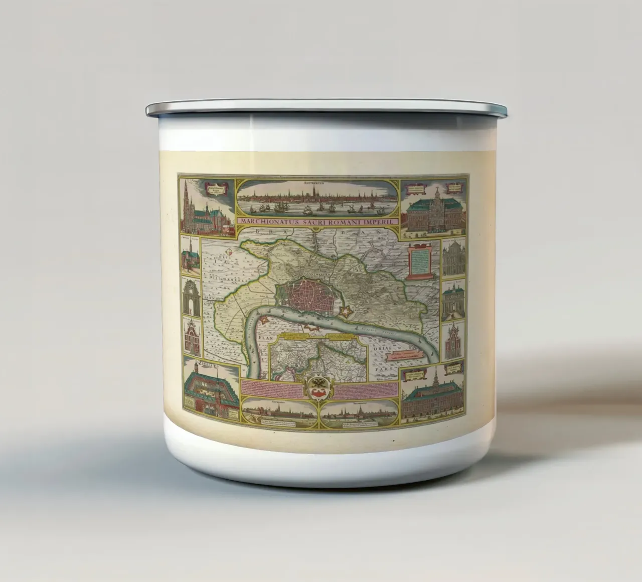 Europe, 1650-1700, Claes Jansz. Visscher tazza in smalto da Artokoloro Quint Lox Ltd