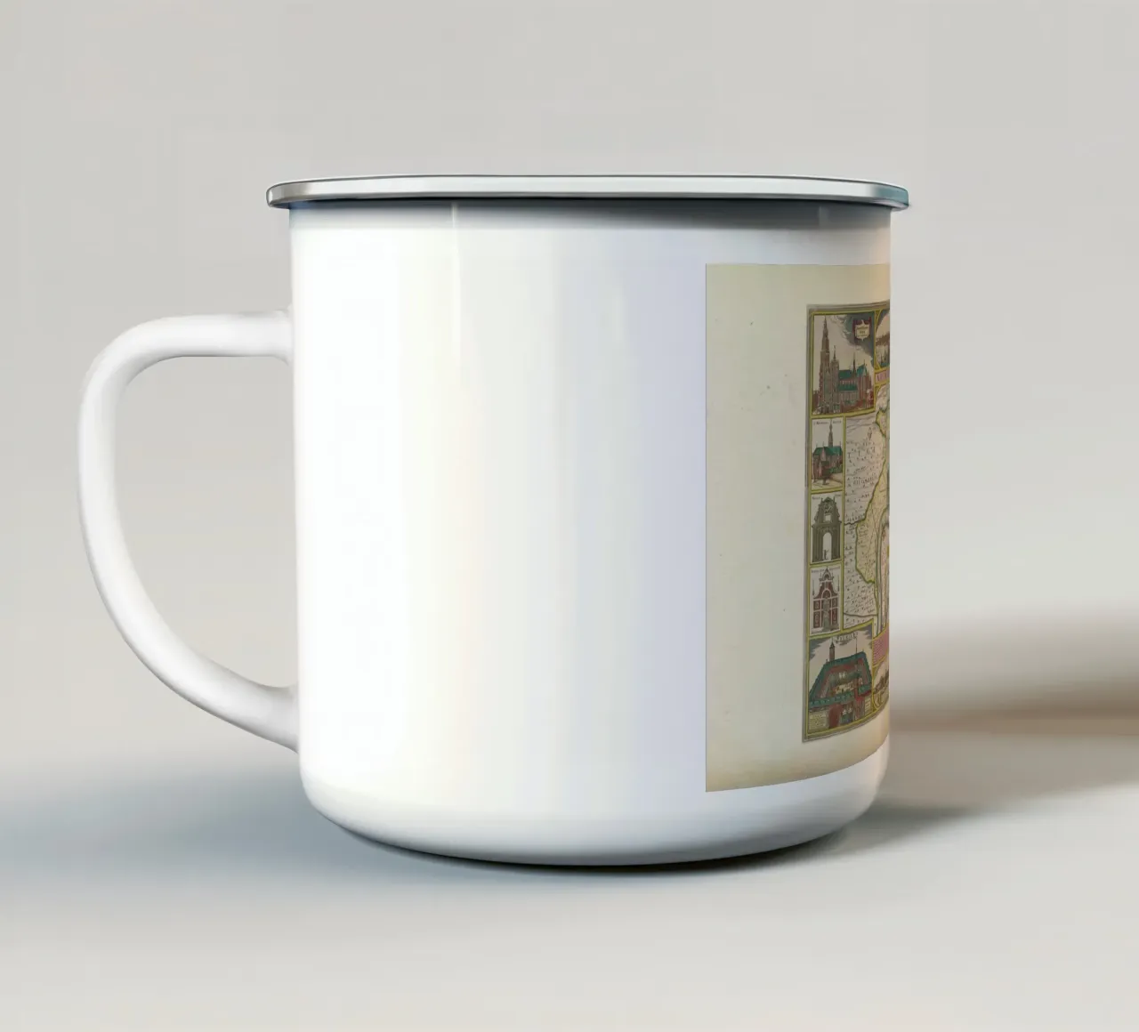 Europe, 1650-1700, Claes Jansz. Visscher tazza in smalto da Artokoloro Quint Lox Ltd