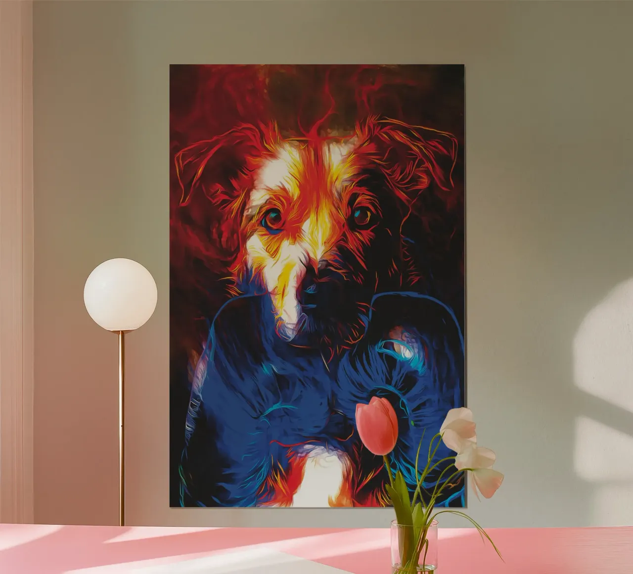 il cane da boxe poster con telaio in alluminio da Fred-Graph