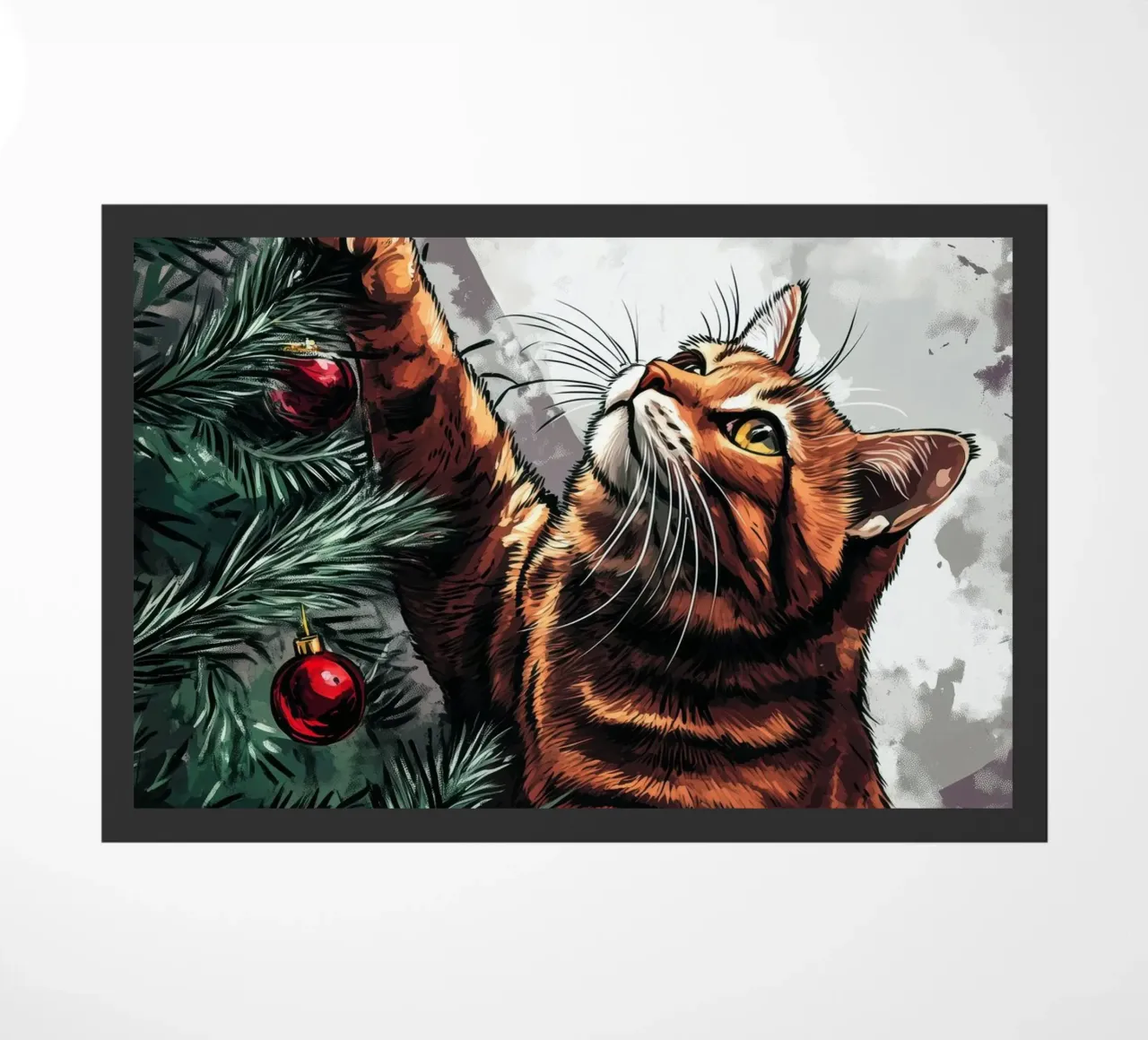 I gatti amano l'albero di Natale 4 zerbino da Justyna Jaszke JBJart