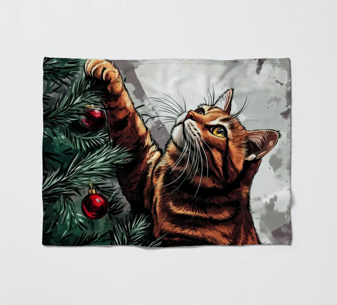 I gatti amano l'albero di Natale 4 coperta in pile da Justyna Jaszke JBJart