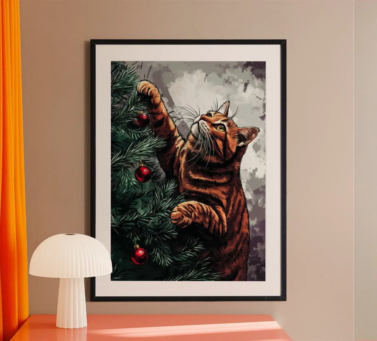 I gatti amano l'albero di Natale 4 carta hahnemühle da Justyna Jaszke JBJart