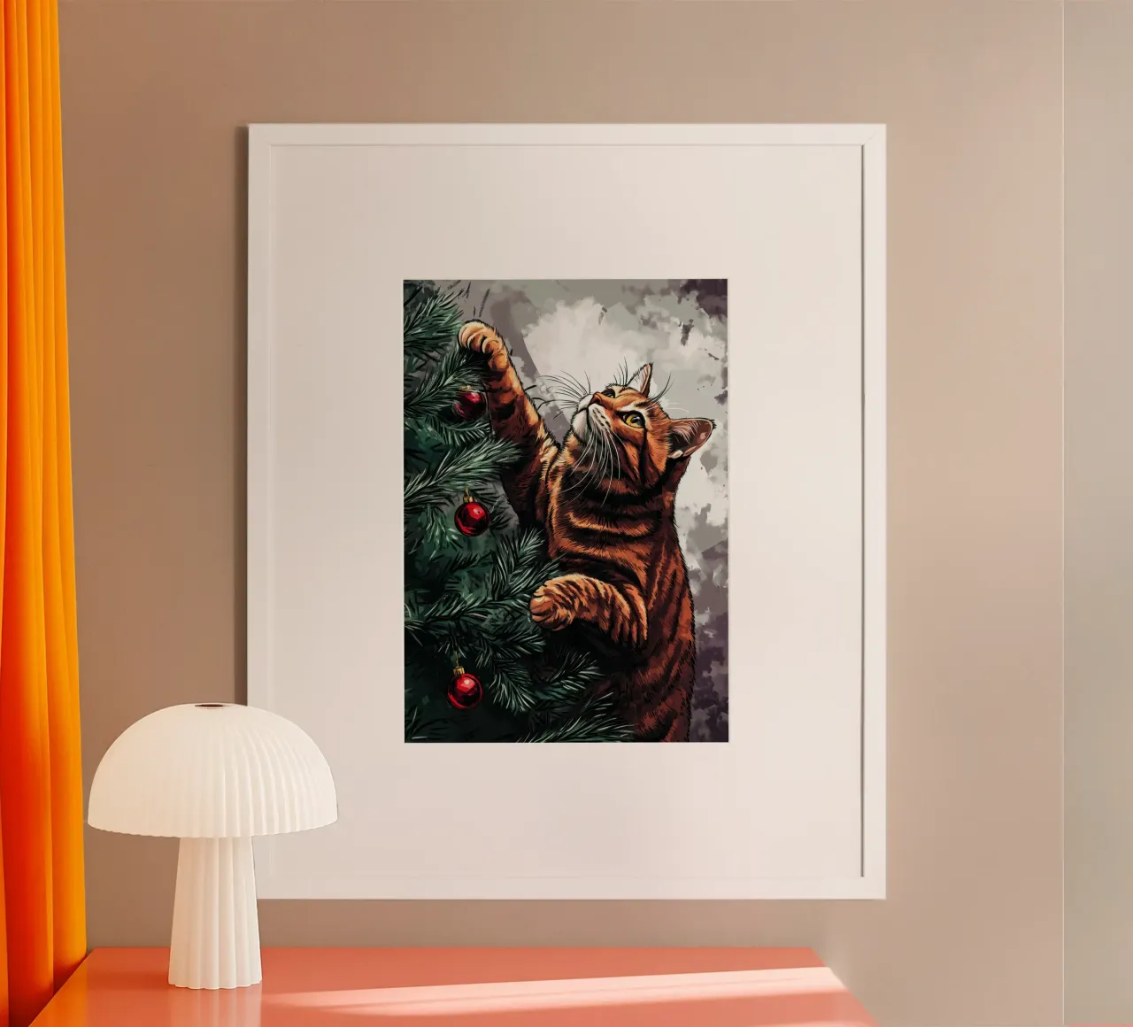 I gatti amano l'albero di Natale 4 carta hahnemühle da Justyna Jaszke JBJart