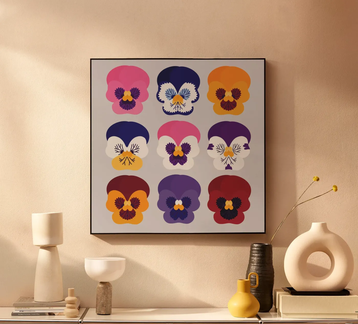 Pansies acrylic glass by Lidia Blomgren