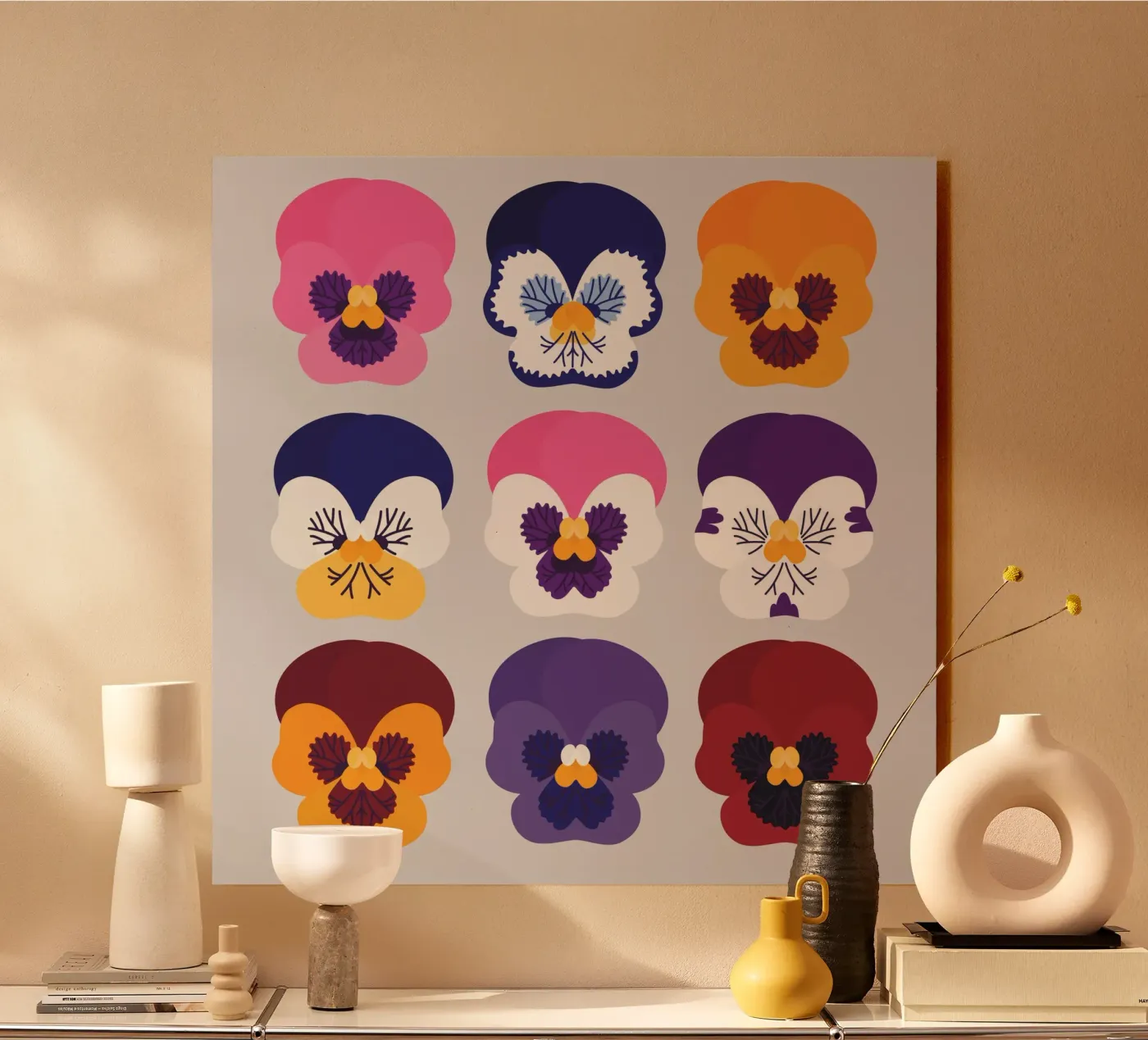 Pansies acrylic glass by Lidia Blomgren