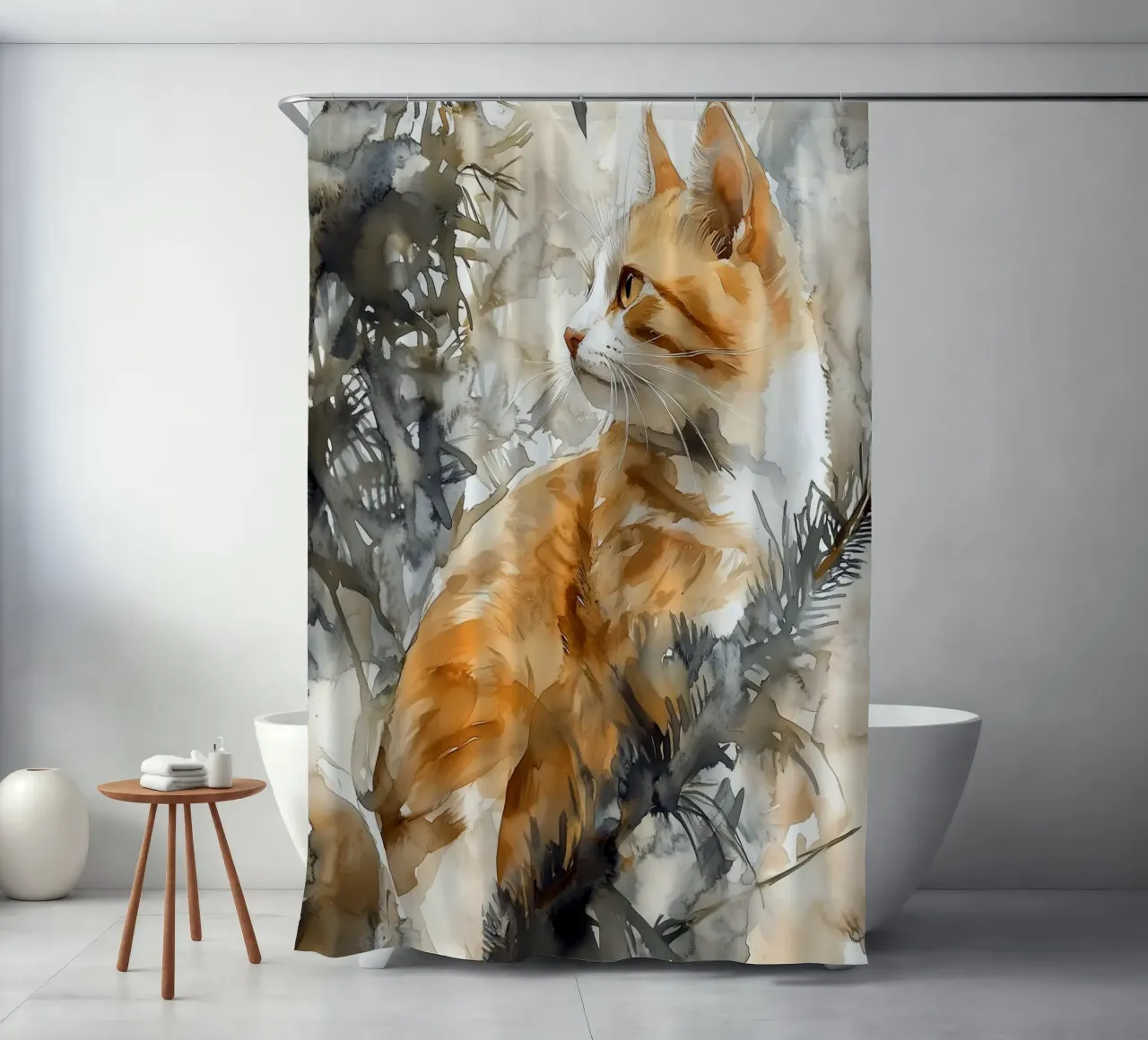 Cats love the Christmas tree 5 shower curtain by Justyna Jaszke JBJart