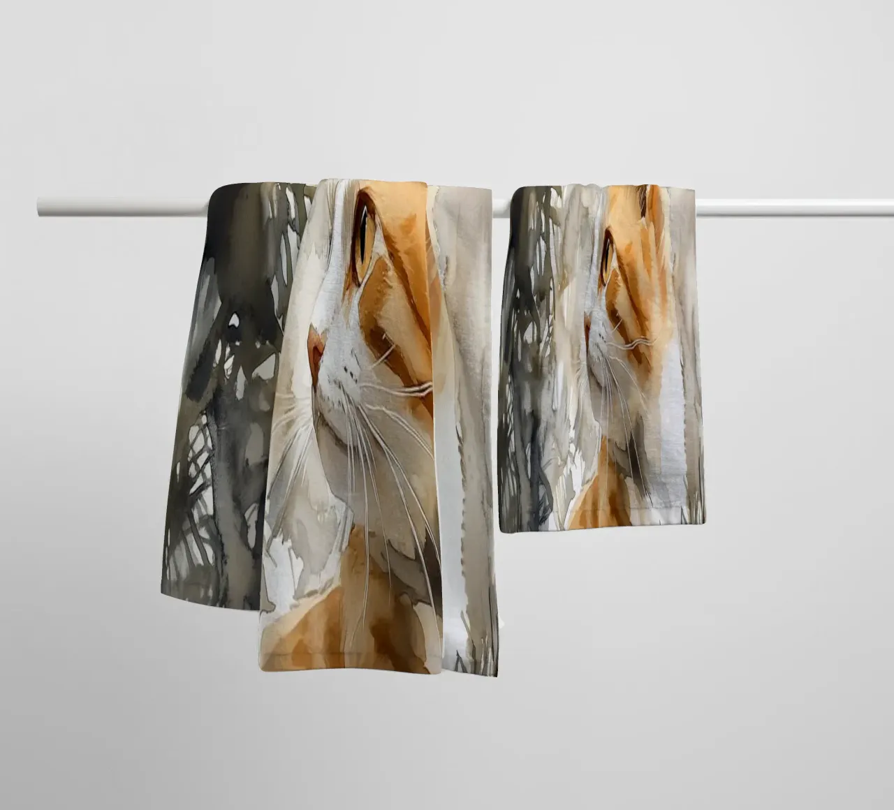 Katten zijn dol op de kerstboom 5 badhanddoek van Justyna Jaszke JBJart