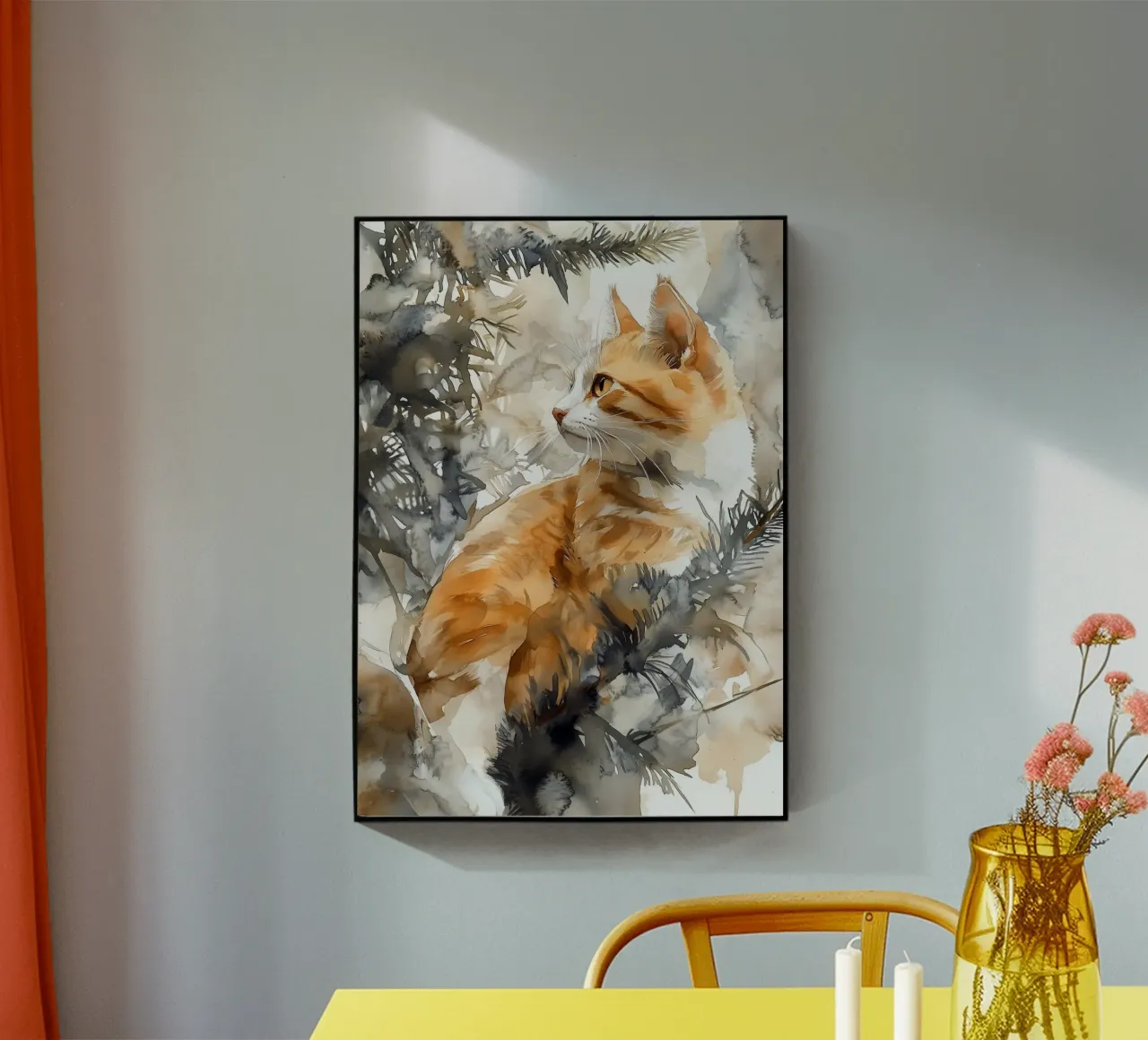 Katten zijn dol op de kerstboom 5 acryl van Justyna Jaszke JBJart