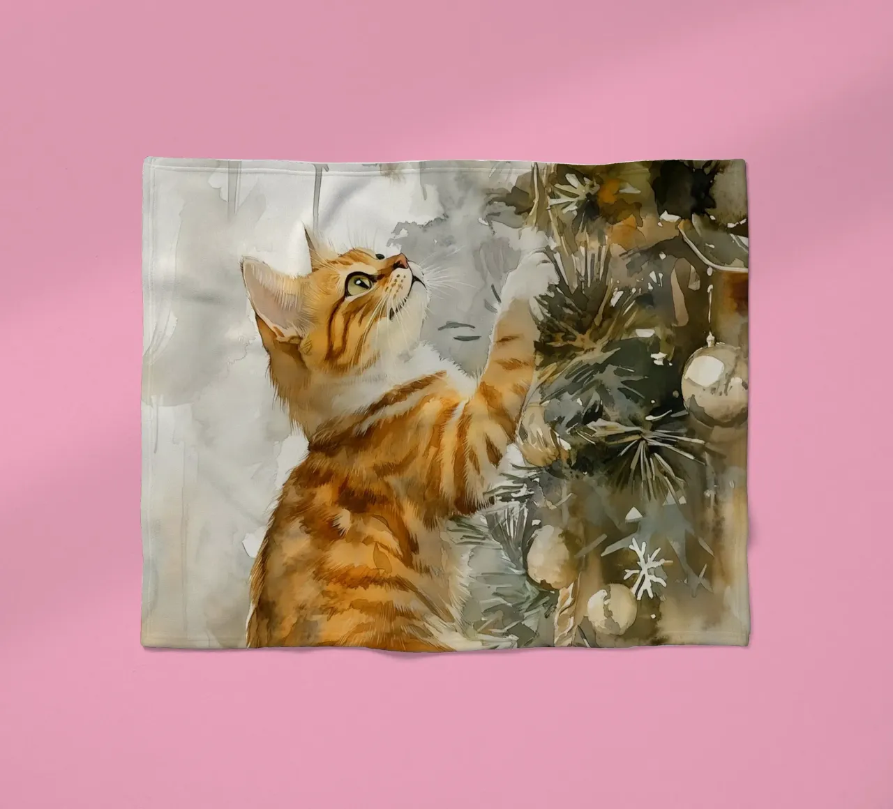 Katzen lieben den Weihnachtsbaum 6 Fleecedecke von Justyna Jaszke JBJart