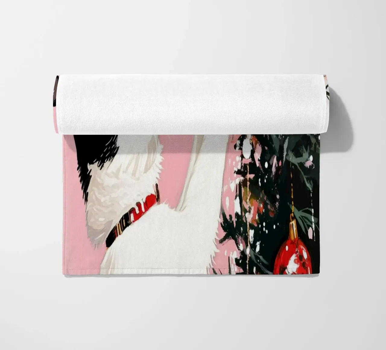 Cats love the Christmas tree 7 beach towel by Justyna Jaszke JBJart
