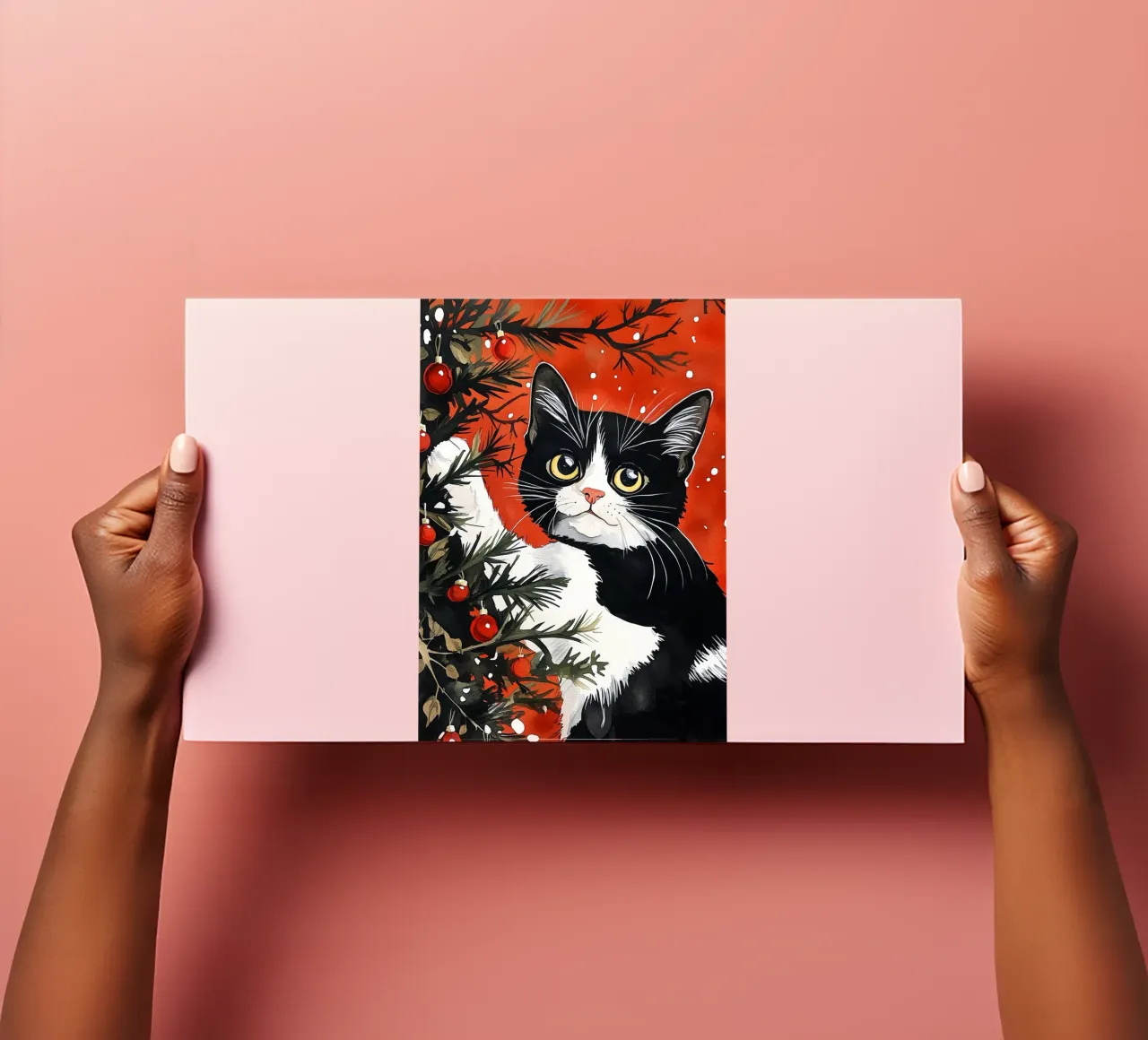 Cats love the Christmas tree 8 sticker sheet by Justyna Jaszke JBJart