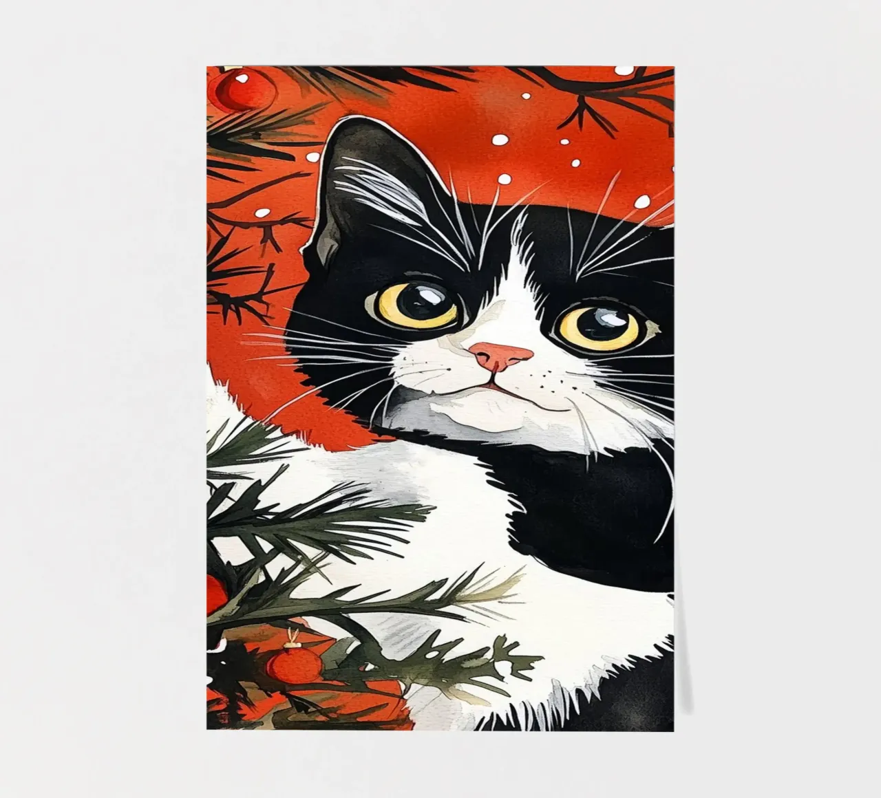 Cats love the Christmas tree 8 sticker sheet by Justyna Jaszke JBJart