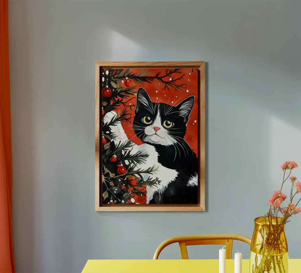 I gatti amano l'albero di Natale 8 alluminio dibond da Justyna Jaszke JBJart