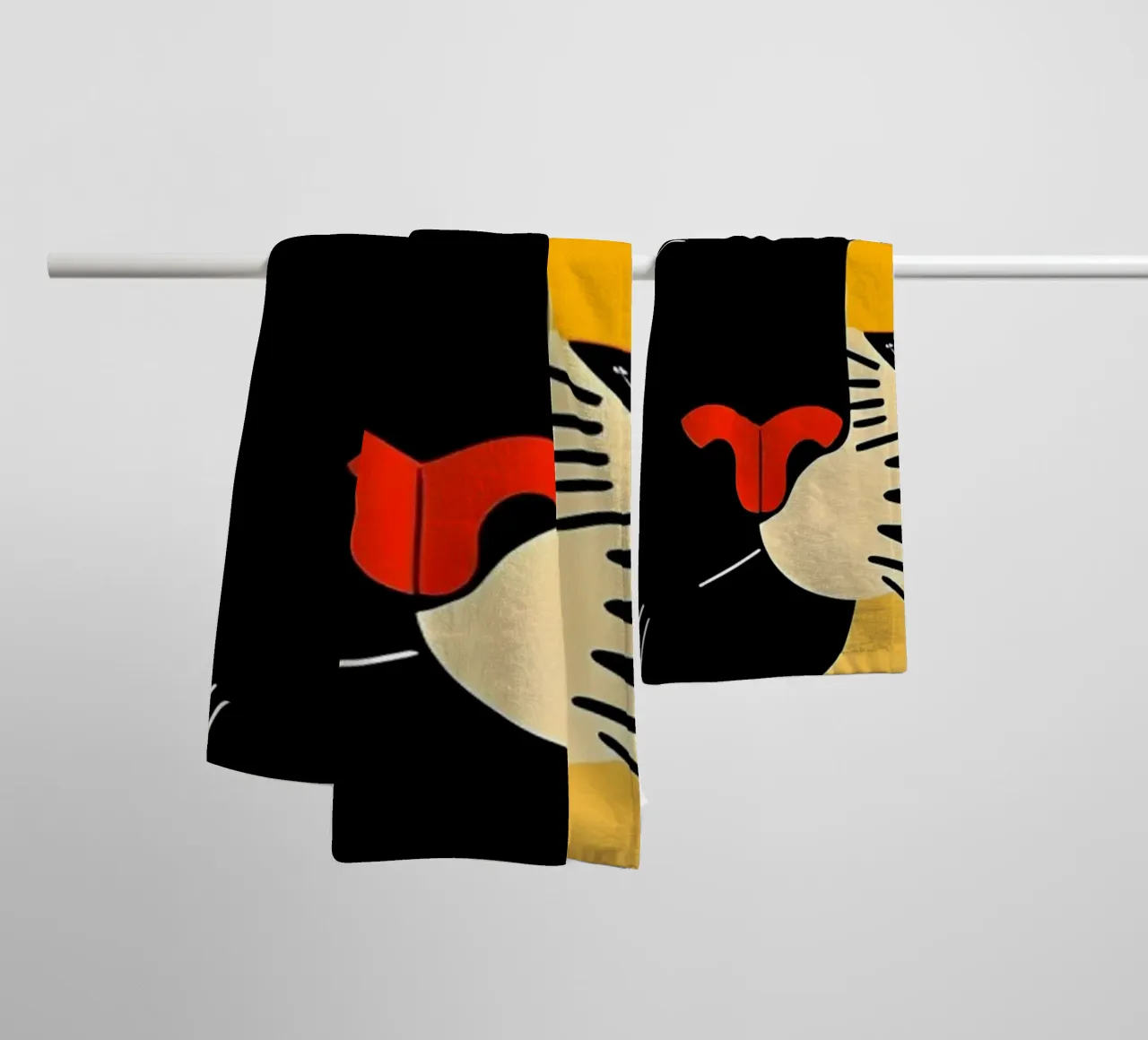 PANTHER AND TIGER IN JUNGLE towel by ARTOMATIC
