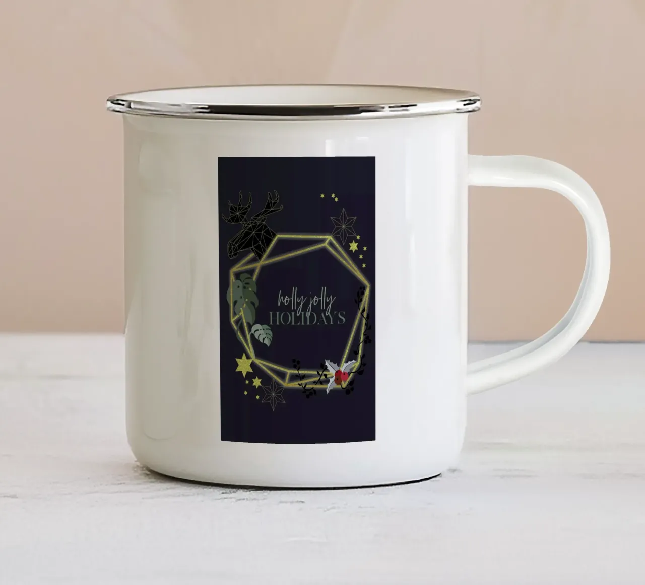 Elk Wreath tazza in smalto da Sabrina Ziegenhorn