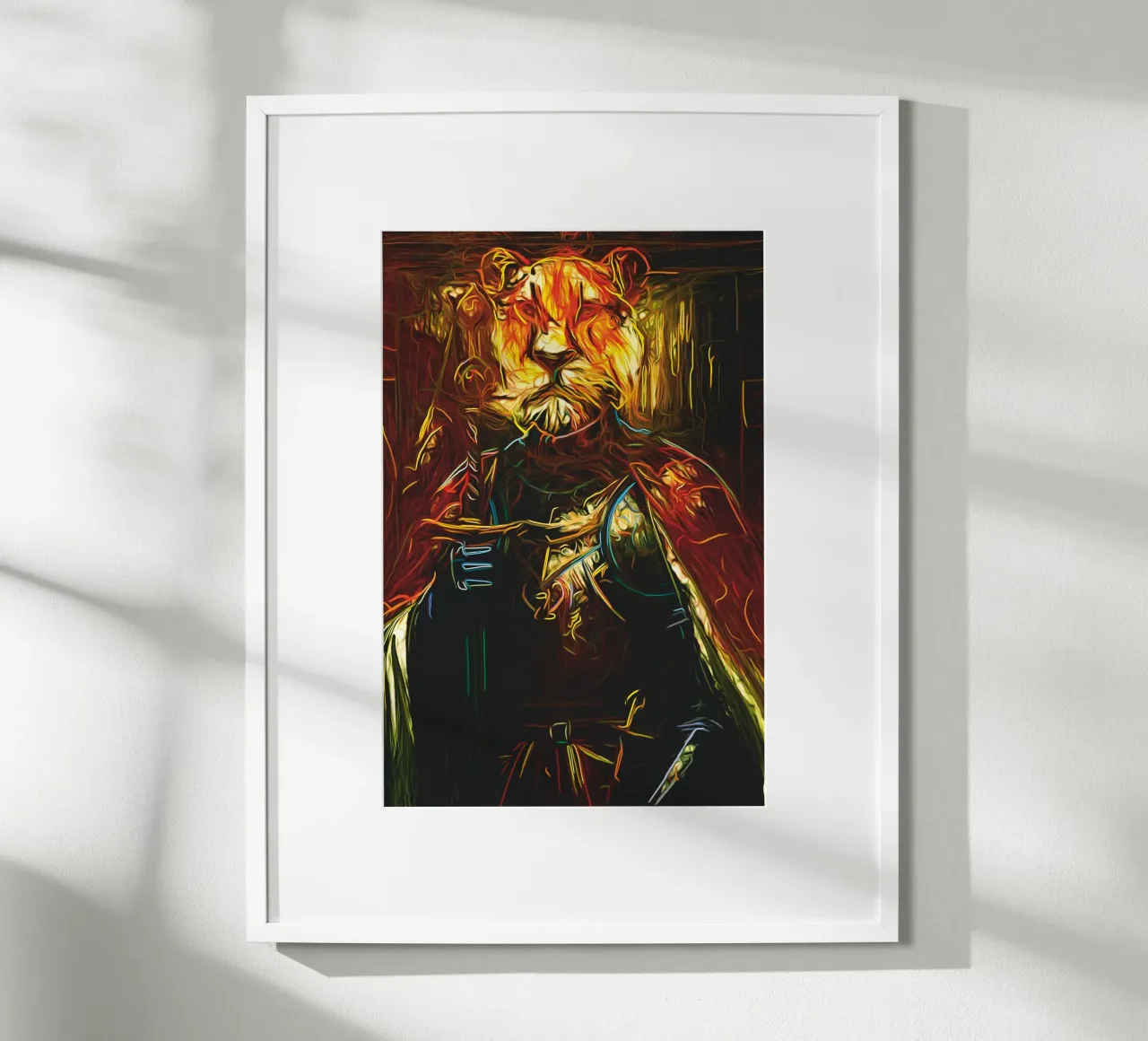 Stile LE ROI LION avant gardiste poster con telaio in alluminio da Fred-Graph