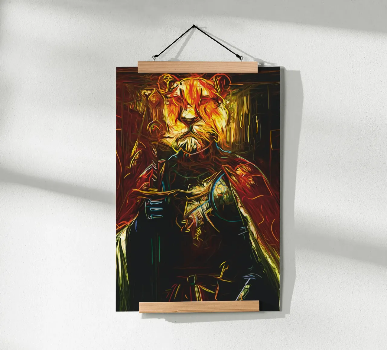 Stile LE ROI LION avant gardiste poster con telaio in alluminio da Fred-Graph