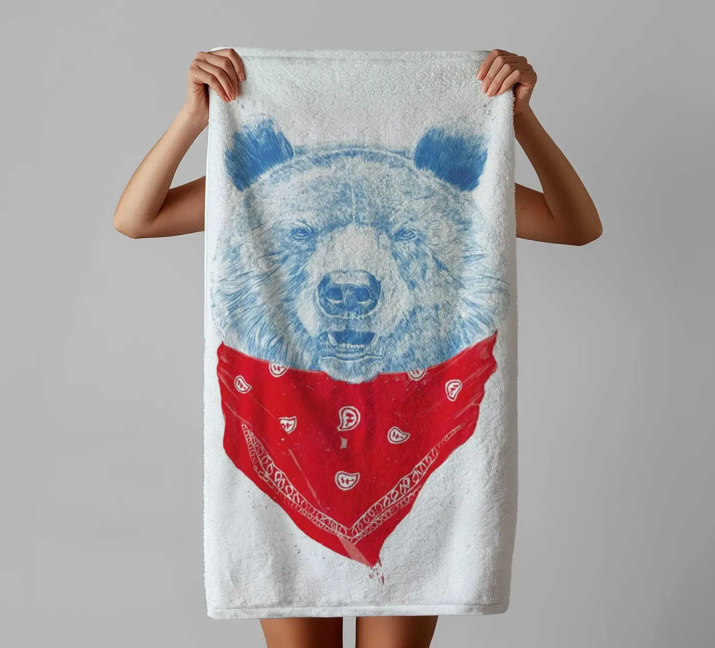 Wild Bear badhanddoek van Balazs Solti