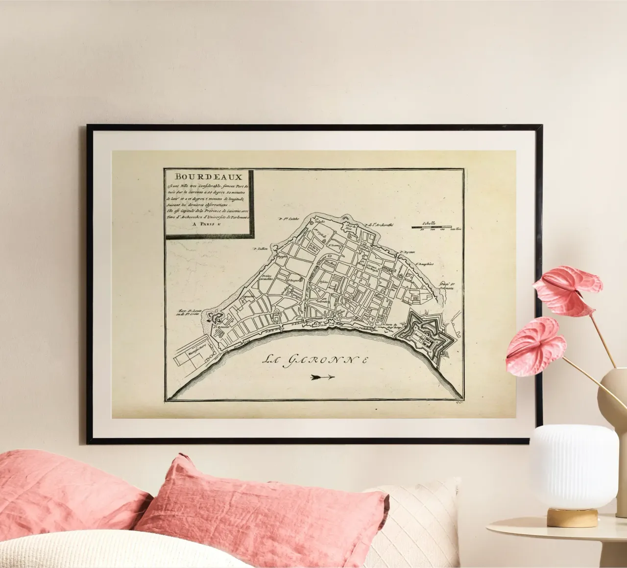 Bordeaux, France, 1726 poster con telaio in plastica da Artokoloro Quint Lox Ltd