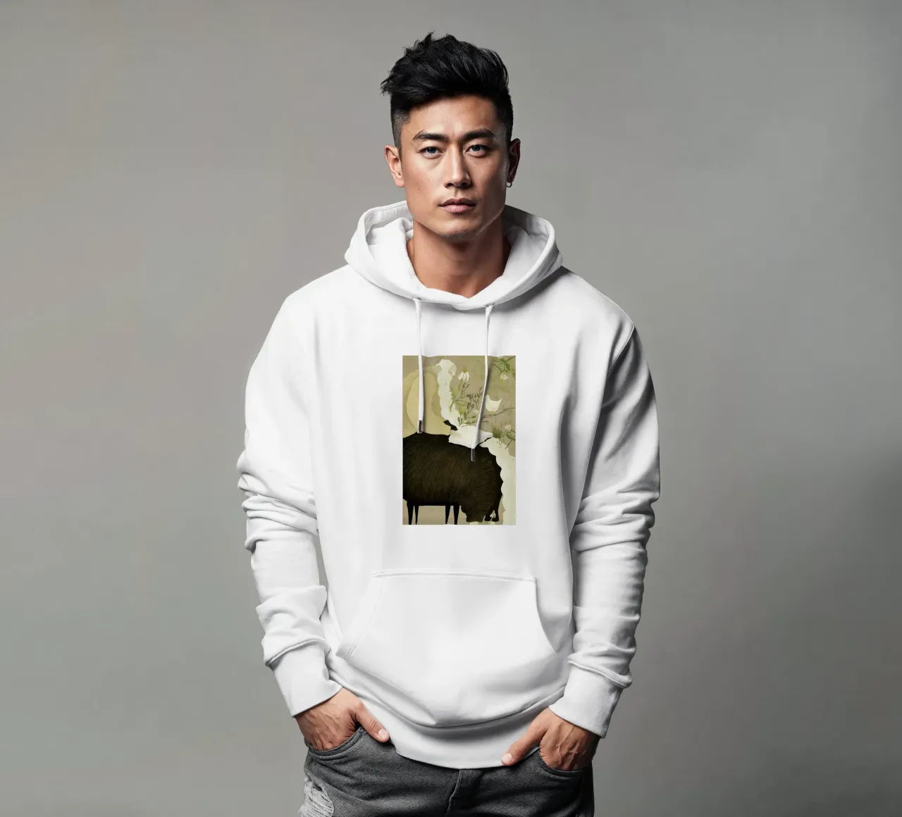 Man With Beard hoodie by Amalia Restrepo