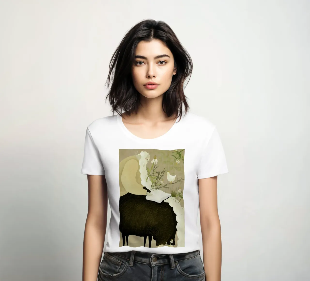 Man With Beard t-shirt da donna da Amalia Restrepo