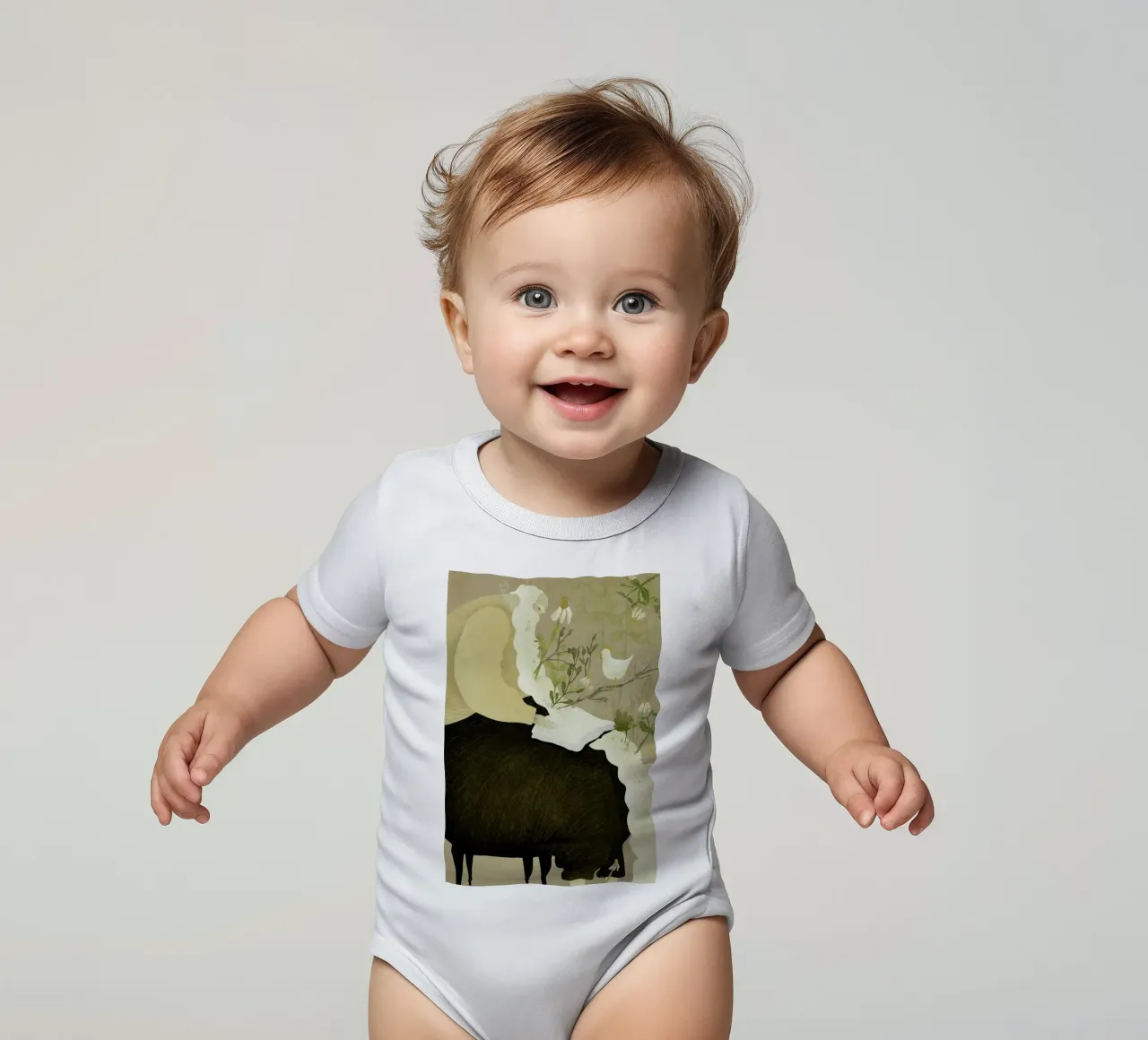 Man With Beard Kurzarm Babybody von Amalia Restrepo