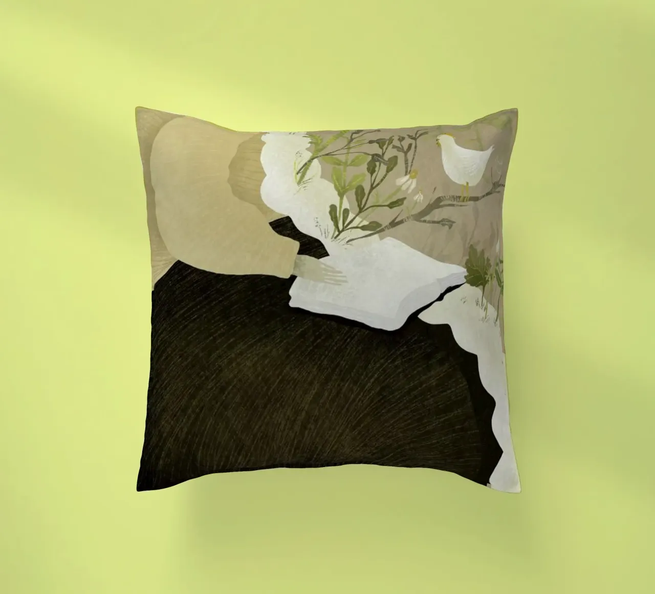 Man With Beard cuscino da Amalia Restrepo