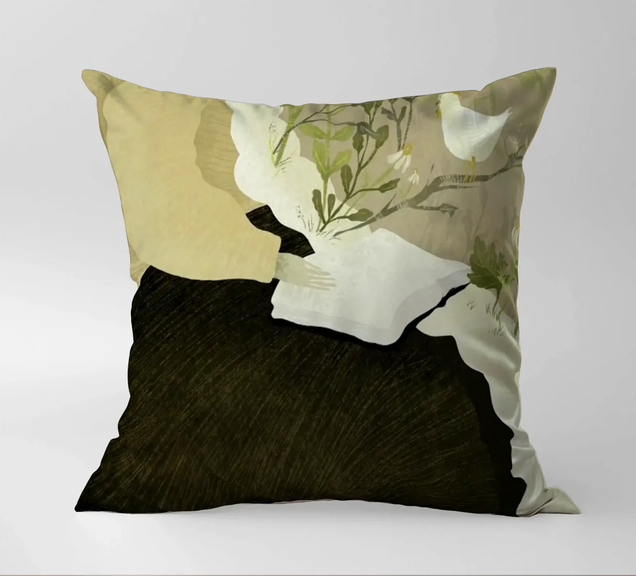 Man With Beard cuscino da Amalia Restrepo