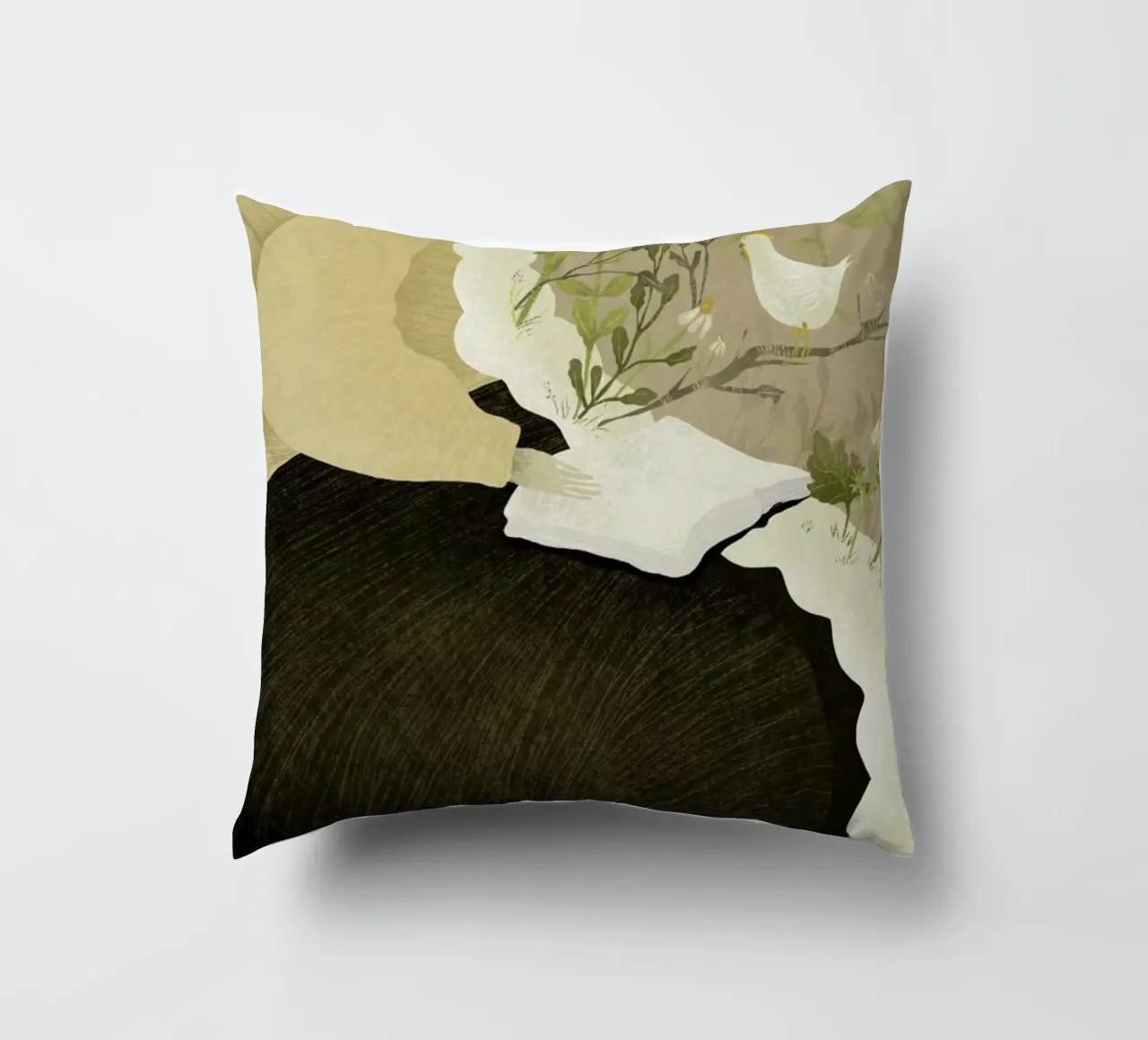 Man With Beard cuscino da Amalia Restrepo