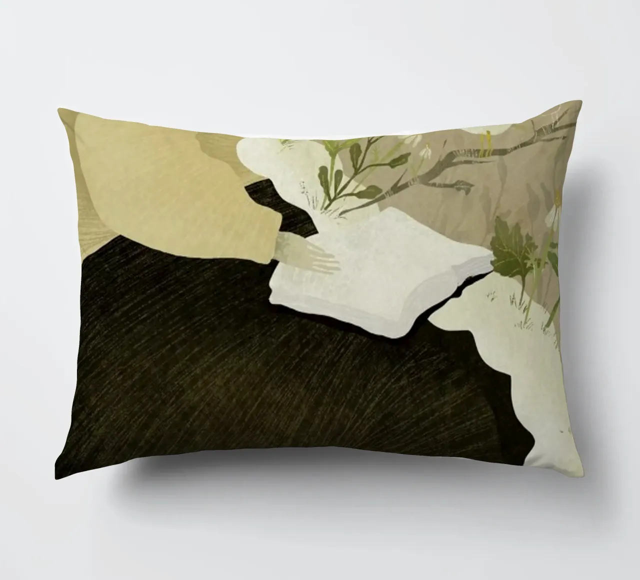 Man With Beard cuscino da Amalia Restrepo