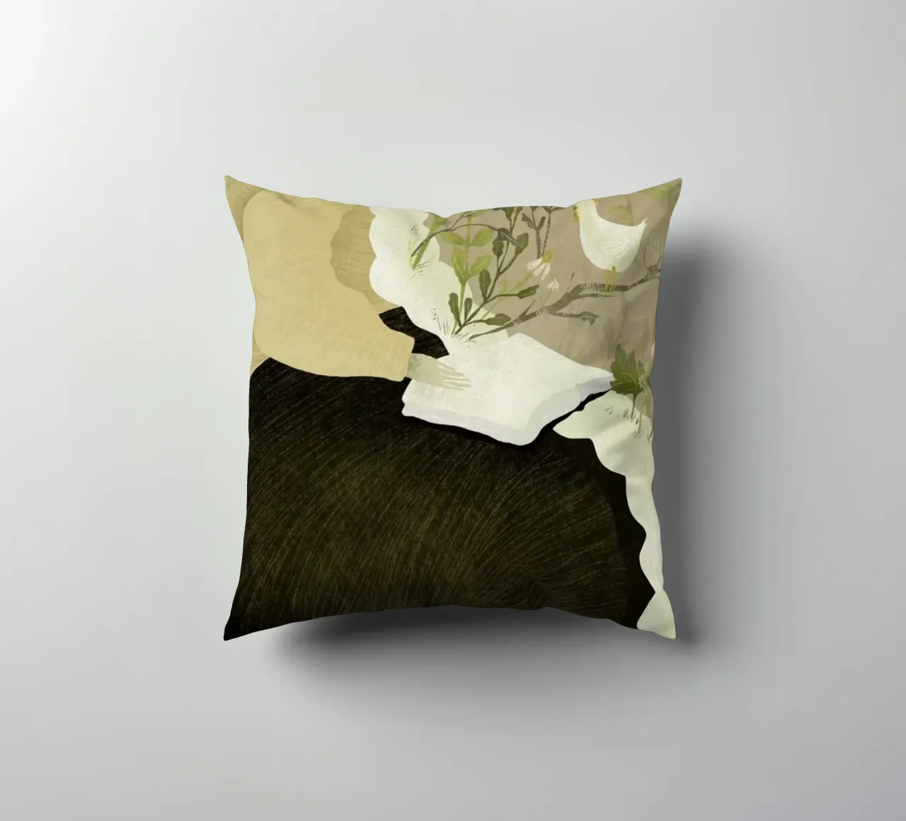 Man With Beard cuscino da Amalia Restrepo