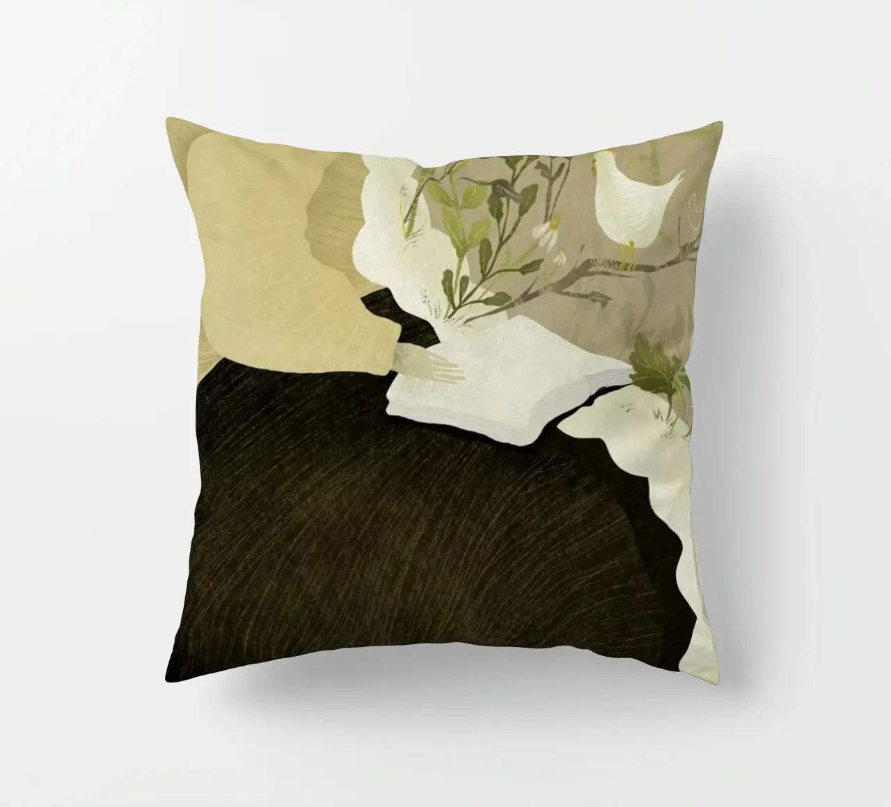 Man With Beard cuscino da Amalia Restrepo