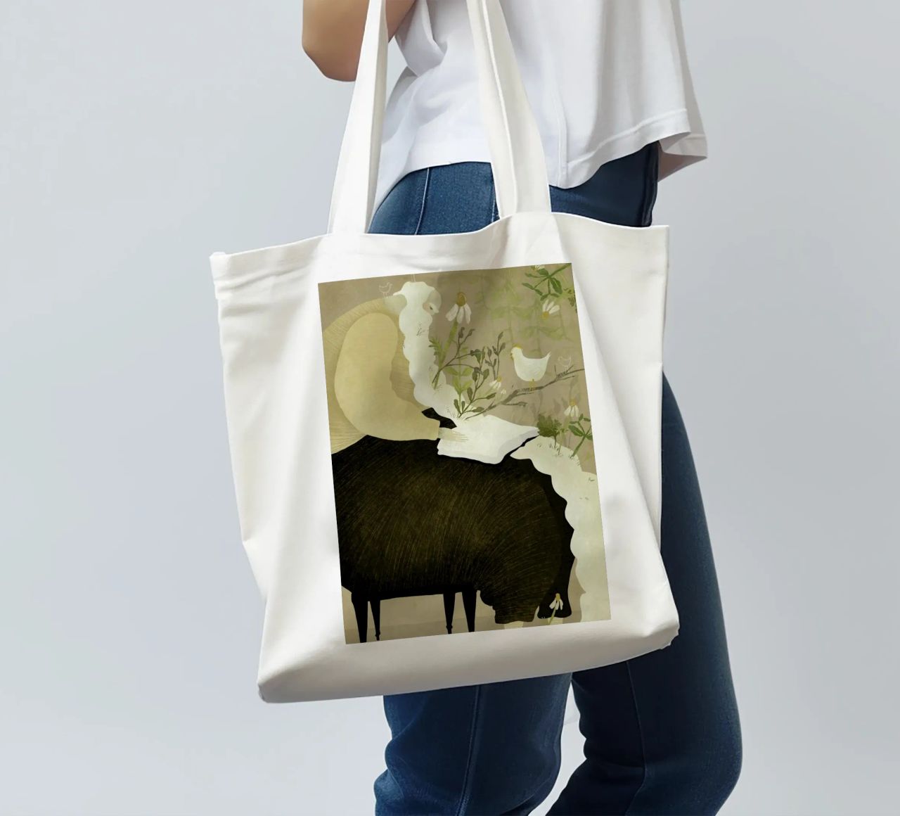 Man With Beard borsa in juta da Amalia Restrepo