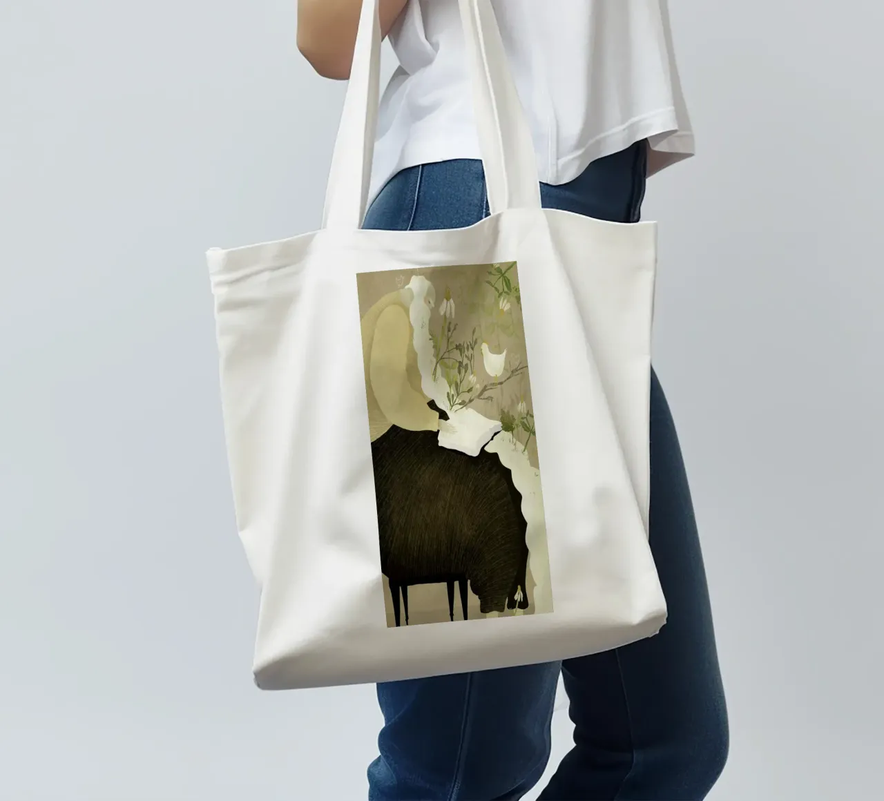 Man With Beard borsa in juta da Amalia Restrepo