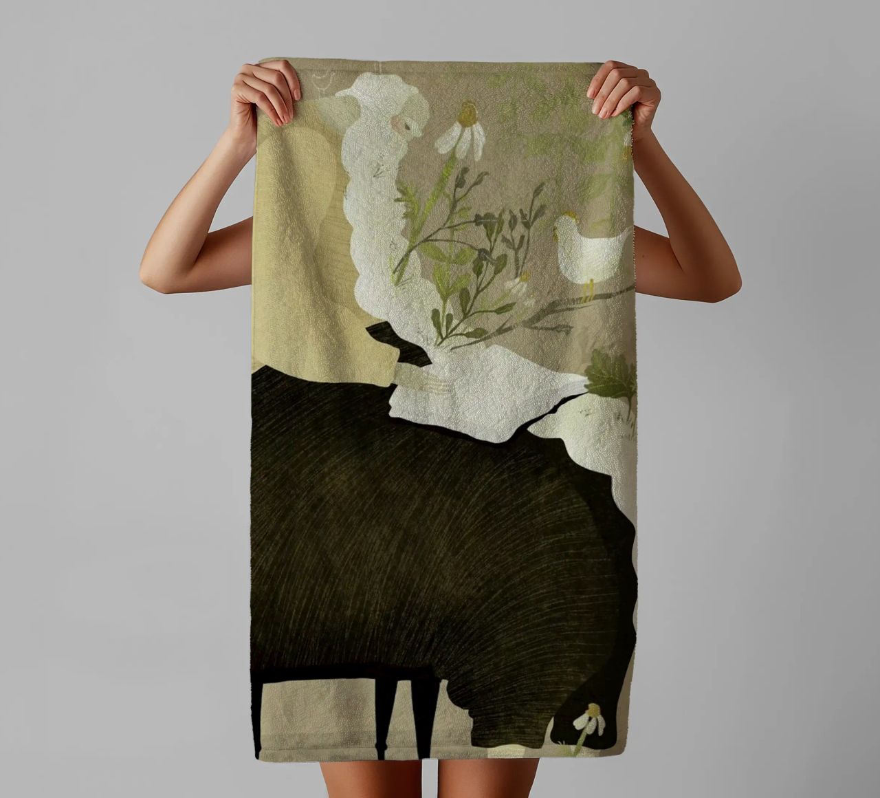 Man With Beard serviette de bain de Amalia Restrepo