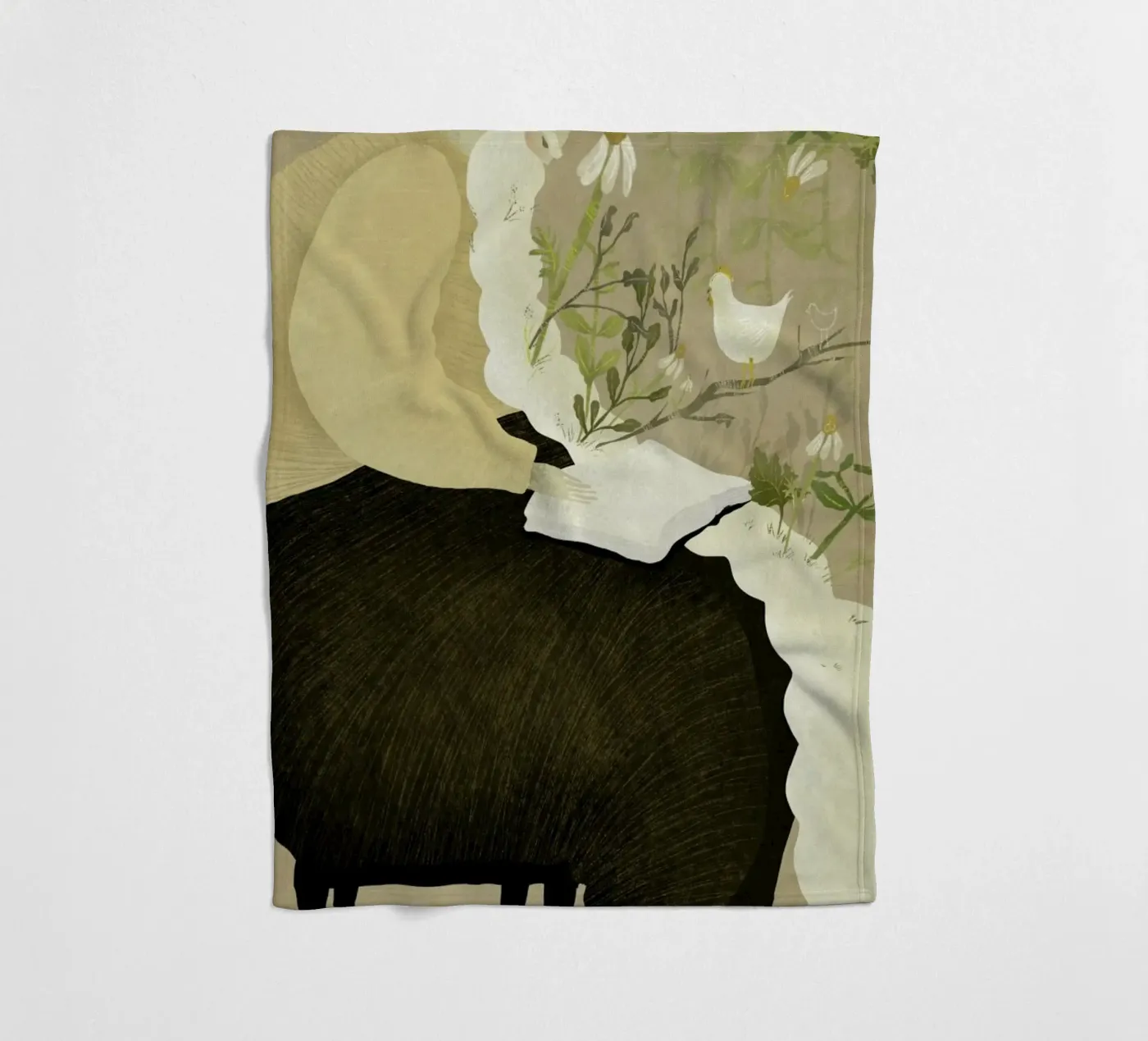 Man With Beard Fleecedecke von Amalia Restrepo