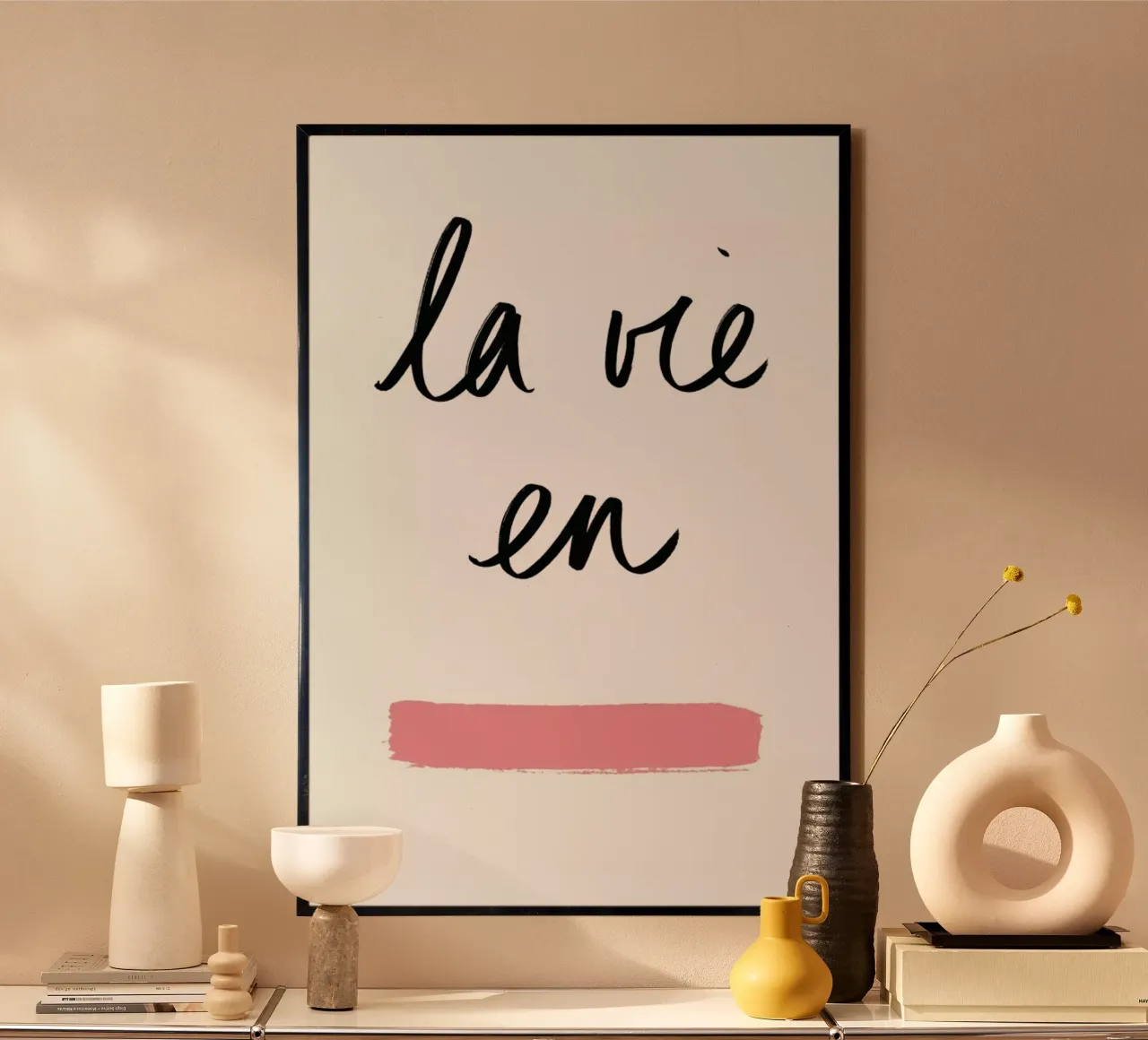 La vie en rose poster con telaio in legno da Florent Bodart