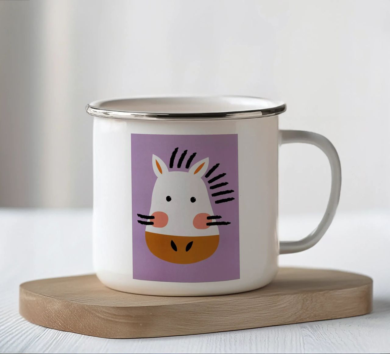 Ziggy the Zebra mug en émail de Little Flourishes