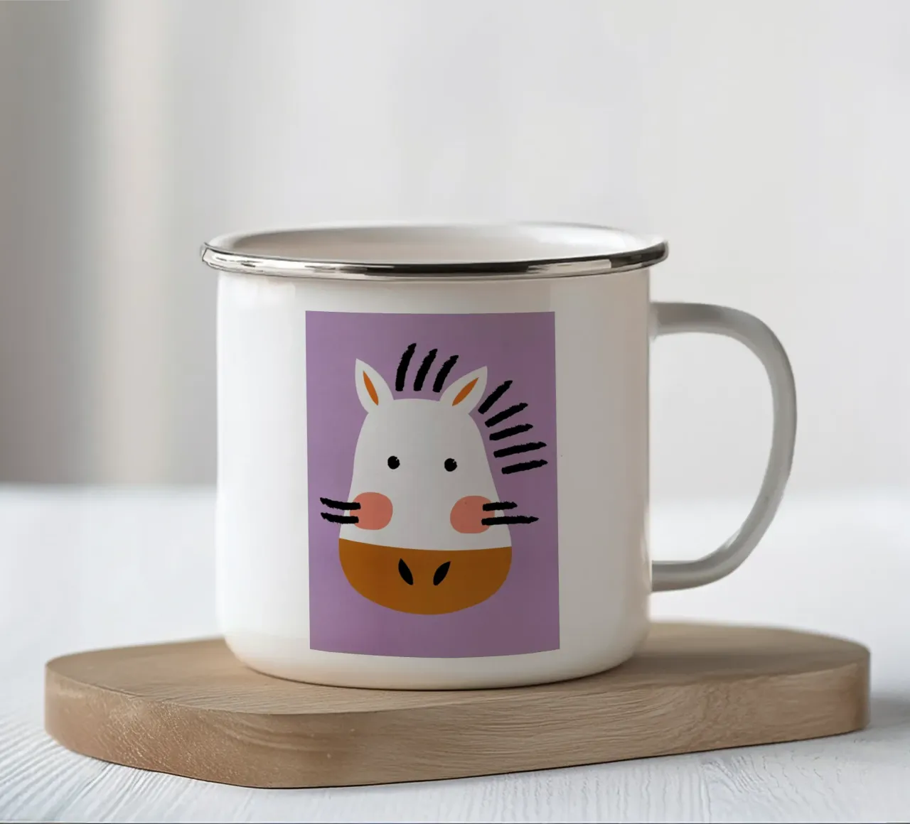Ziggy the Zebra Emaille Tasse von Little Flourishes