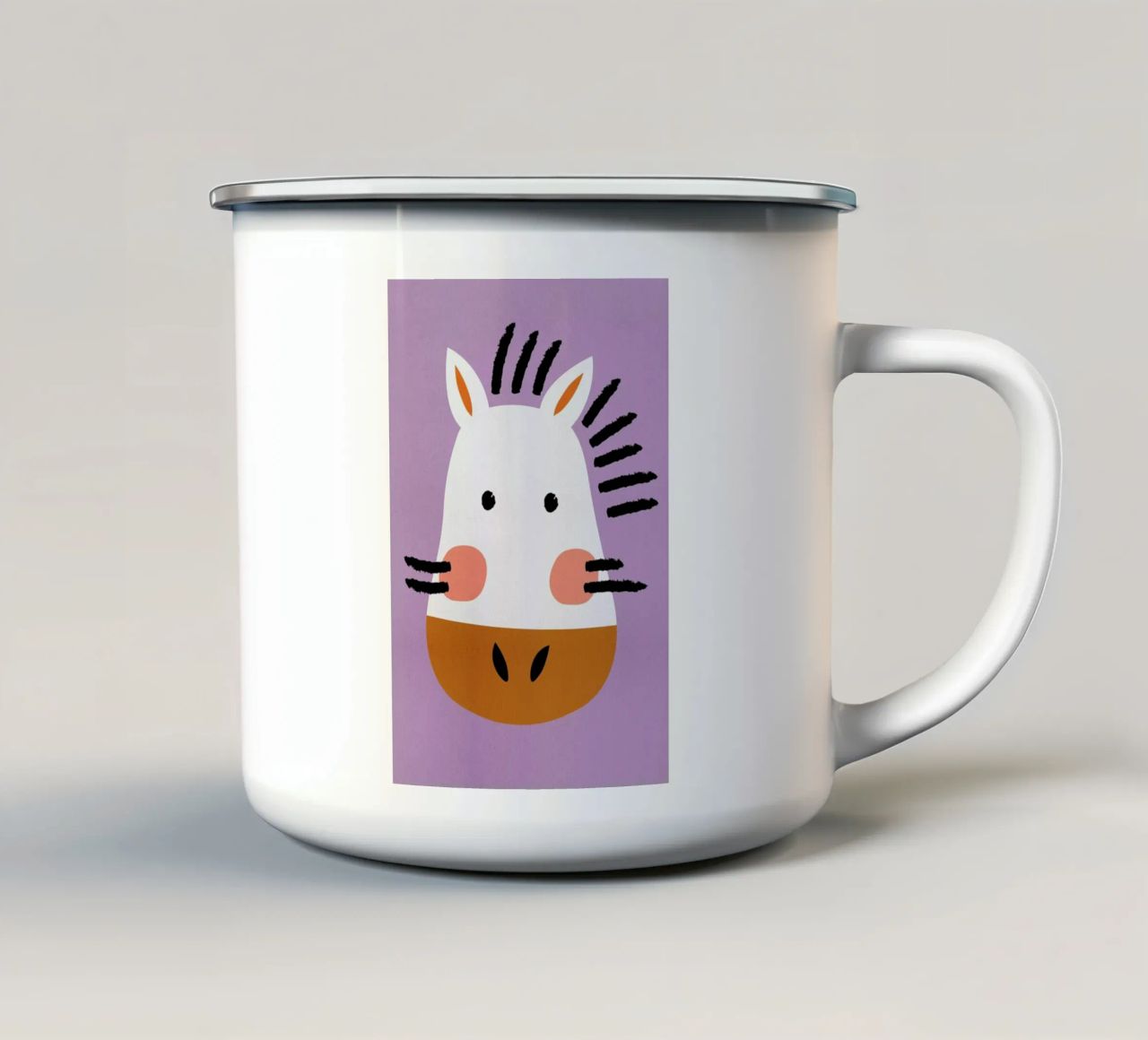 Ziggy the Zebra mug en émail de Little Flourishes